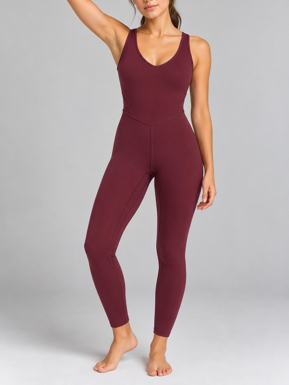 Lululemon Align One Piece Bodysuit 25” Red Merlot / Cassis Maroon Size 8